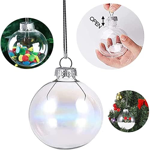 15 Pcs Clear Fillable Christmas Ornaments