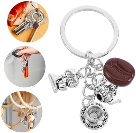 IMIKEYA 2pcs Cute Coffee Bean Keychain