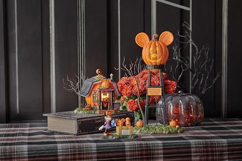 Department 56 Disney Halloween Pumpkin Town Mickey Mouse Carving Studio Lighted Building