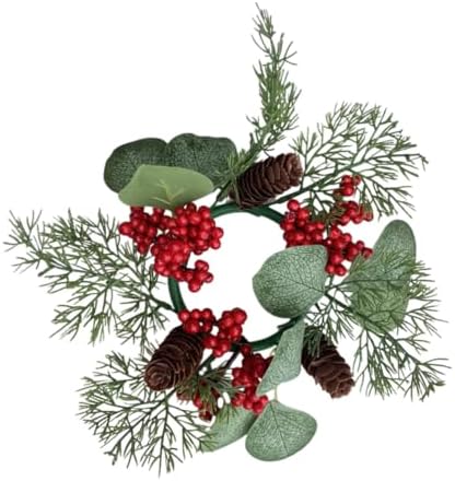 BESTYASH Christmas Candle Ring Wreath Artificial Decor