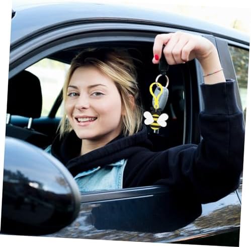 FAVOMOTO 12pcs Cute Bee Charm Keychain Pack for Women