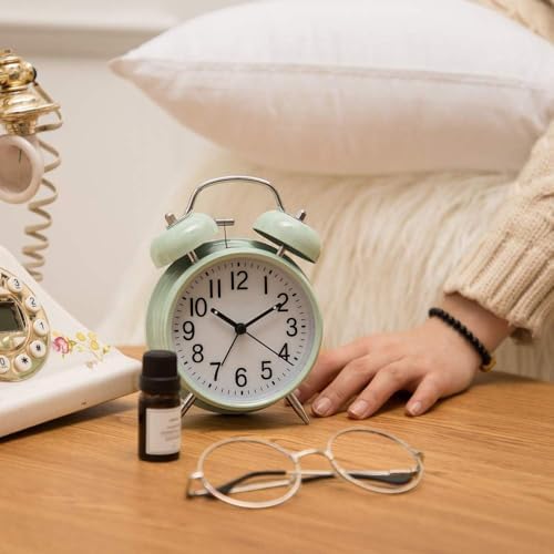 Loud Alarm Clock for Heavy Sleepers 4 Inch Twin Bell Metal Design