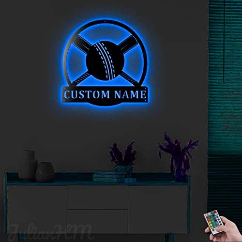 Custom Cricket Metal Wall Art With LED Lights