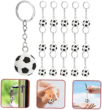DECHOUS 16pcs Soccer Keyrings Sports Keychains for Boys and Girls