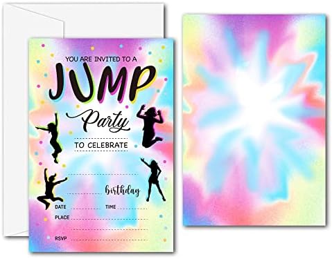Trampoline Jump Birthday Party Invitations 20 Cards With Envelopes