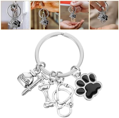 Adorable Dog Paw Keychain Charm for Keys Bags Backpacks