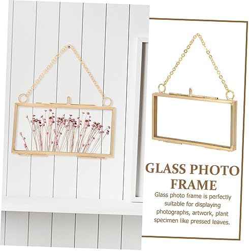 Healifty Brass Frame for Dried Flowers and Artwork Display