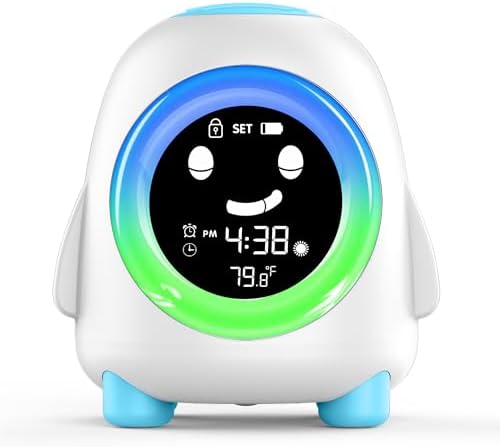 Wisoee Kids Alarm Clock with Night Light and Sound Machine