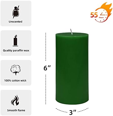Zest Candle 6 Inch Hunter Green Pillar Candle