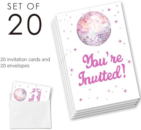 Girl Birthday Party Invitations with Envelopes Set of 20