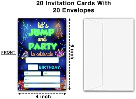 ONDTOM Jump Trampoline Birthday Invites 20 Pack