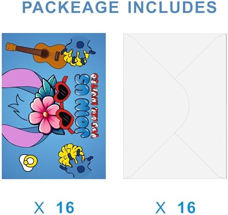 16pcs S-D-Z Birthday Party Invitations with Envelopes