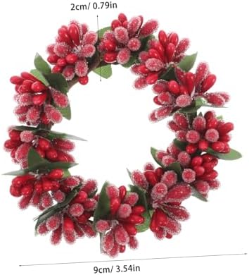 Cabilock Red Berries Pine Cones Candle Wreath Holiday Centerpiece