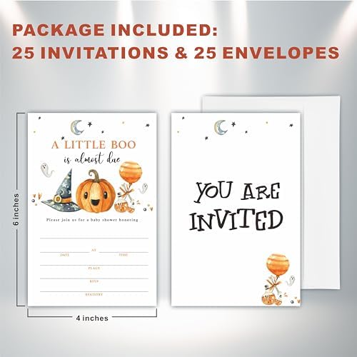 A Little Boo Is Almost Due Gender Reveal Invites