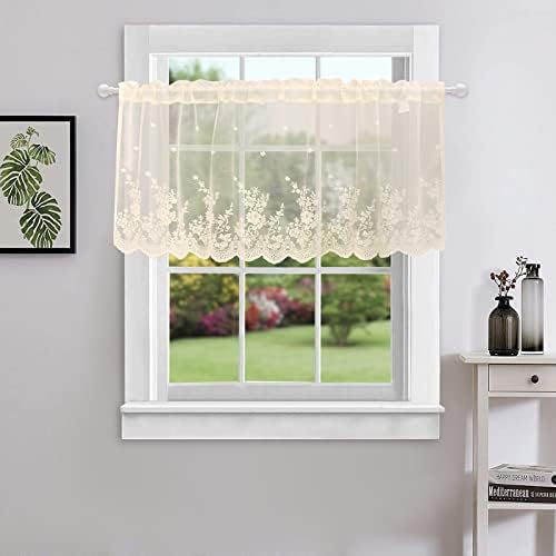 Zhh E-Commerce Beige Floral Valance Window Treatment