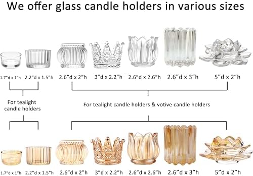 GOLDEAL 30 PCS Clear Glass Tea Light Holders