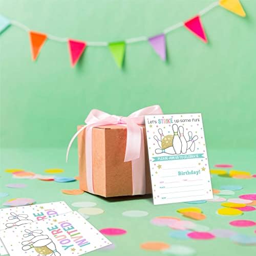 Bowling Party Invitation Cards Set 20 With Envelopes