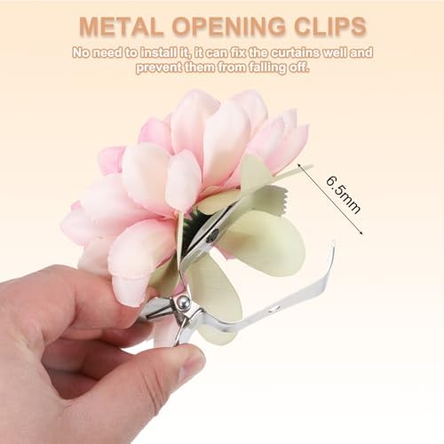 PATIKIL Artificial Lotus Flower Curtain Holdbacks 2Pcs Rose