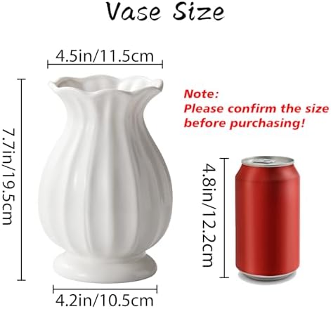 White Ceramic Vase 76 Inch Modern Farmhouse Decor