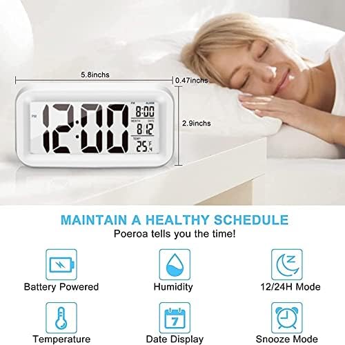 45 Inch LCD Digital Alarm Clock with Temperature and Calendar