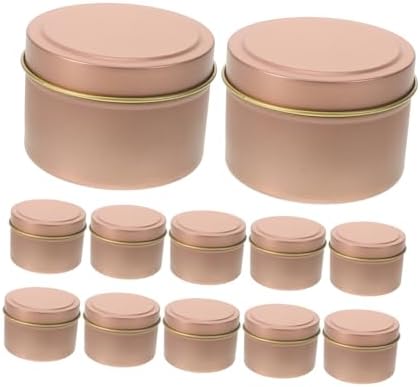Cabilock 12Pcs 4oz Metal Candle Tins with Lids Empty DIY Containers