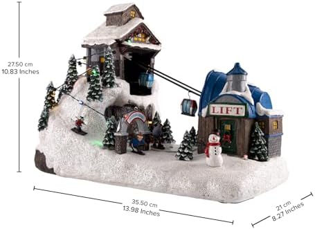 Animated Christmas Village with LED Lights and Music