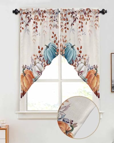 Thanksgiving Swag Curtain with Rod Pocket