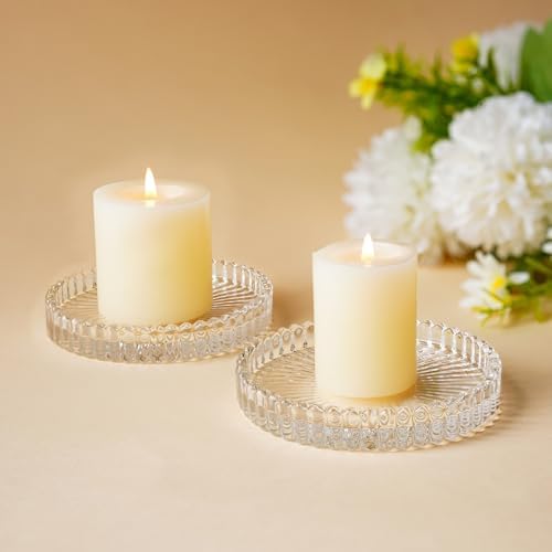 Kanpura 4 Inch Glass Candle Holder Set of 2