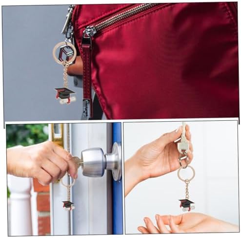 5pcs Zinc Alloy Graduation Cap Keychain Charms