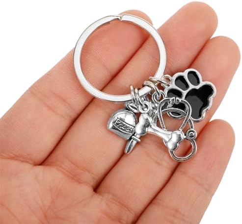 Adorable Dog Paw Keychain Charm for Keys Bags Backpacks