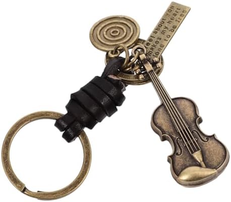 Amosfun Retro Violin Keychain Zinc Alloy Music Pendant