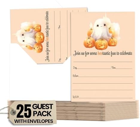 Boo Bash Halloween Invites with Envelopes 25 Guests