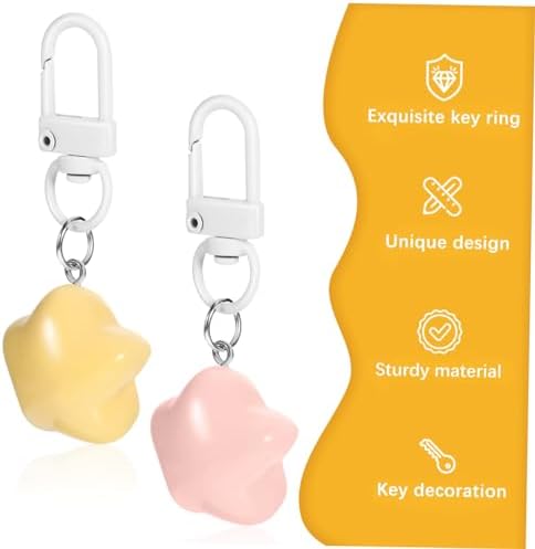 10pcs Cute Star Key Charms Adorable Kawaii Keyrings