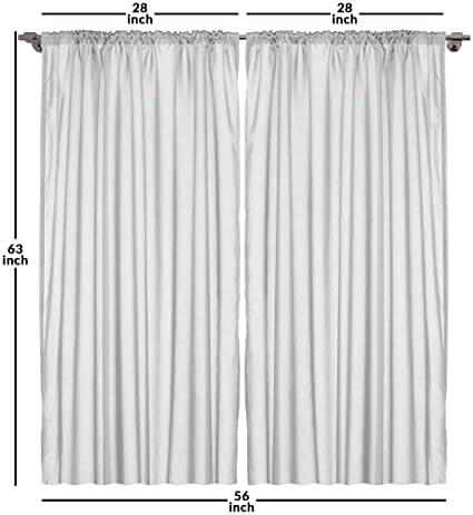 Ambesonne Cartoon Panels Curtains 28x63 Rose Pink White