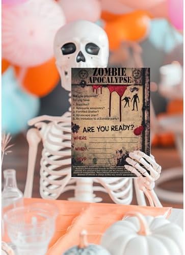 Silly Goose Gifts Zombie Apocalypse Party Invitations with Envelopes Survival Themed