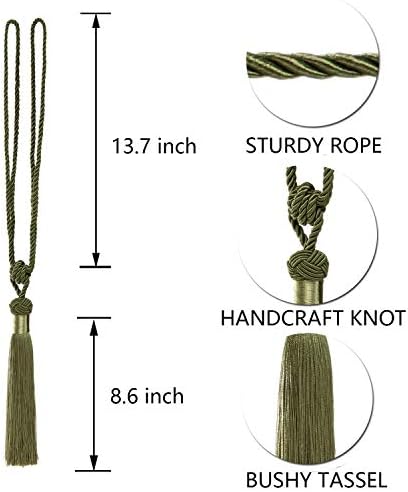 BEL AVENIR Green Curtain Holdbacks 4 Pack
