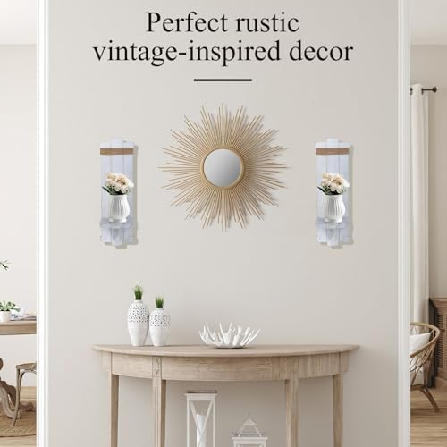 Alphatool Farmhouse Wall Decor Candle Sconces 2 Pcs