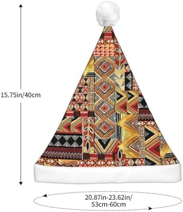 African Textile Patchwork Christmas Hat with LED Light