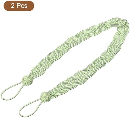 Uxcell 2Pcs Curtain Tiebacks Green Silver