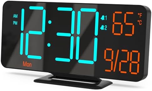 Kosumosu 67 Inch Black Digital Clock with Dual Alarm