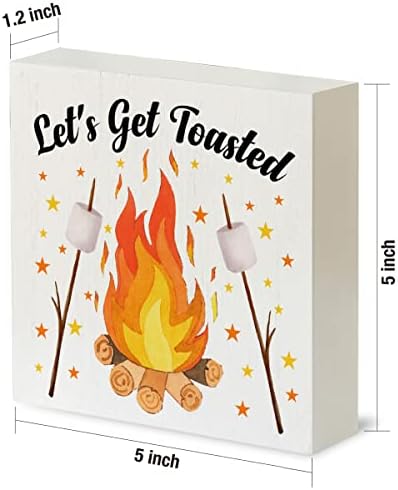 JOWMIJ Campfire Wood Box Sign 5x5 Inches Rustic Decor