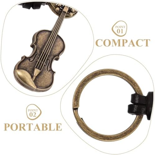 Amosfun Retro Violin Keychain Zinc Alloy Music Pendant