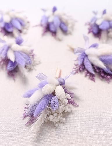 Purple Mini Dried Flower Bouquet Pack of 6