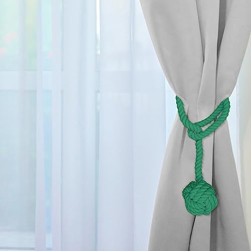 Ushomin Curtain Tiebacks 2 Pack Green Heavy Duty Holdbacks