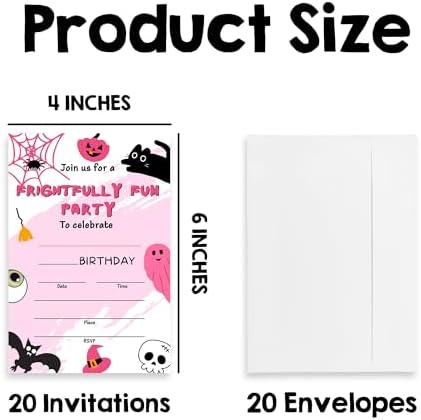 Cudwid Halloween Party Invitations 20 Fill In