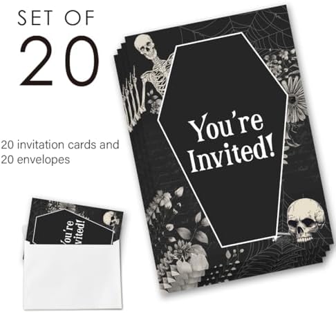 Halloween Party Invites Set of 20 with Envelopes Double Sided Blank Cards