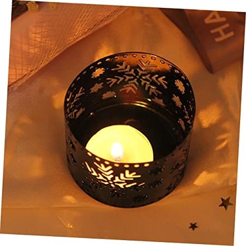 Christmas Iron Candle Holders Snowflake Design Elegant Desktop Pen Holder