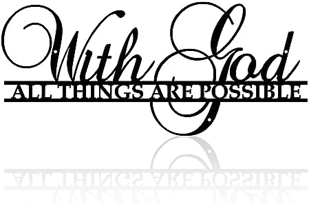 HQIOA All Things Are Possible Metal Wall Decor