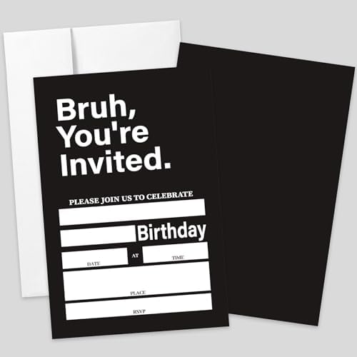 AEHIE 20 Piece Boys Birthday Invitations With Envelopes