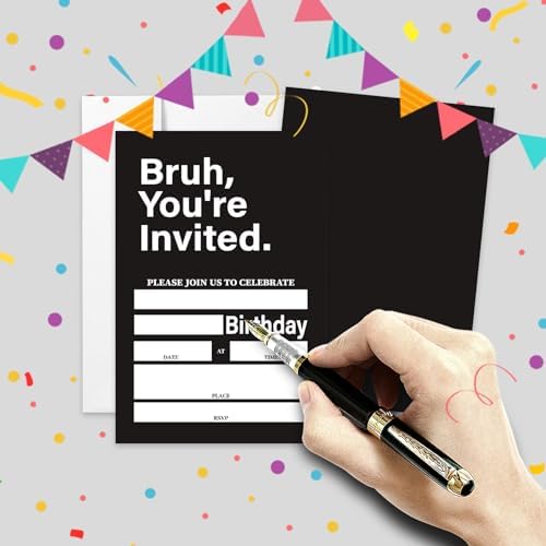 AEHIE 20 Piece Boys Birthday Invitations With Envelopes